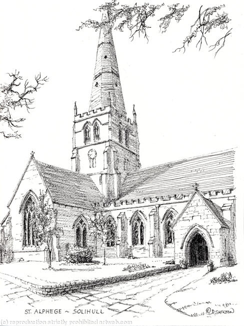 St. Alphege church Solihull print