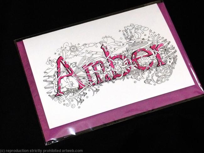 Amber, Name art card example , I will produce any name for you like this in this style