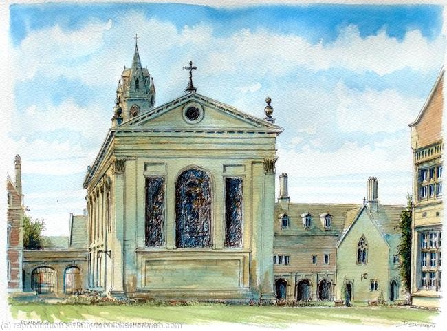 Pembroke College Chapel colour greeting card