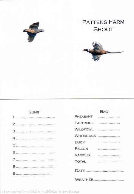 Pattens farm Shoot card