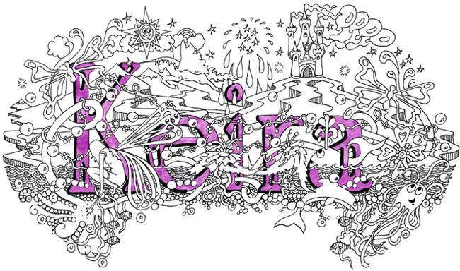 Keira name art greeting card with purple envelope