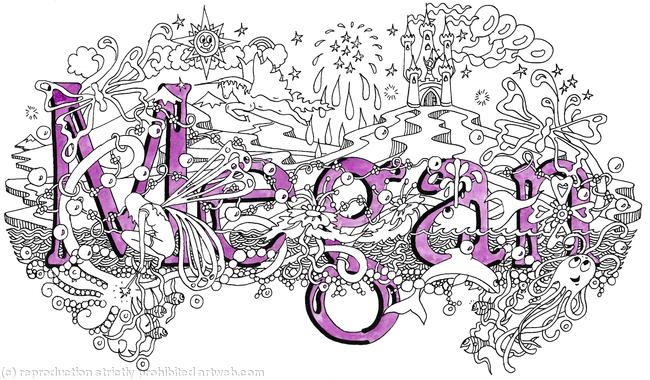 Morgan name art greeting card with purple envelope.
