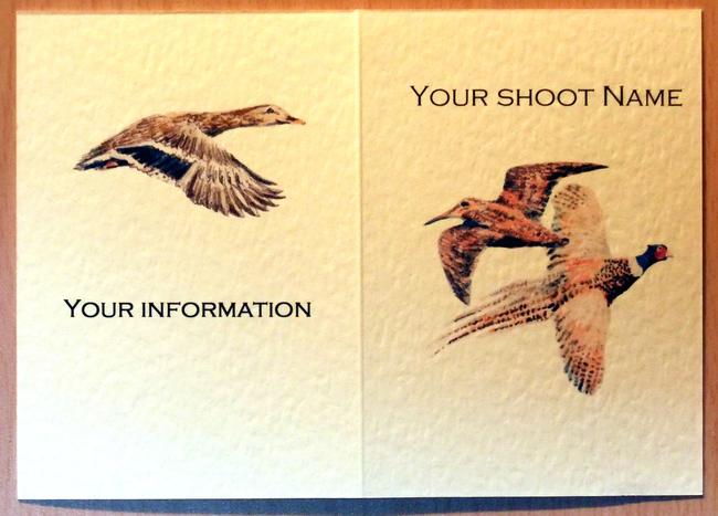 crossed woodcock and pheasant shoot card front