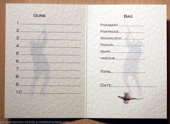 Possible inside layout for shoot card with guns watermark