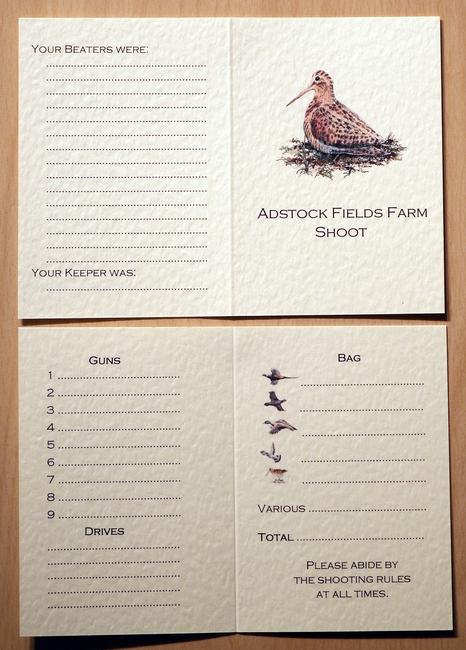 A shoot card with beaters names, Different again!
