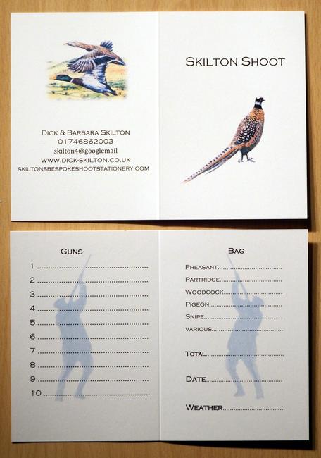 Skilton Shoot card with Reeves pheasant image