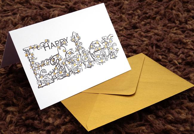 Happy easter flower card
