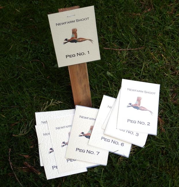 peg numbers, set numbered 1 to 10 with your shoot name and card image