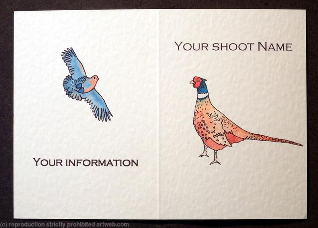 pheasant and partridge in woodcut style