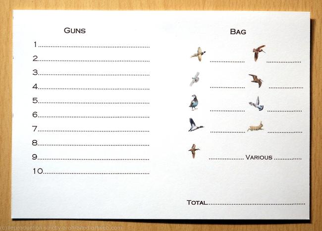 Shoot card inside with bird pictures