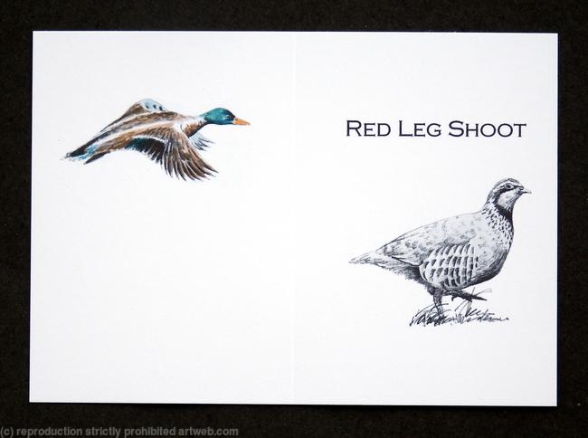 Red leg shoot card front and back