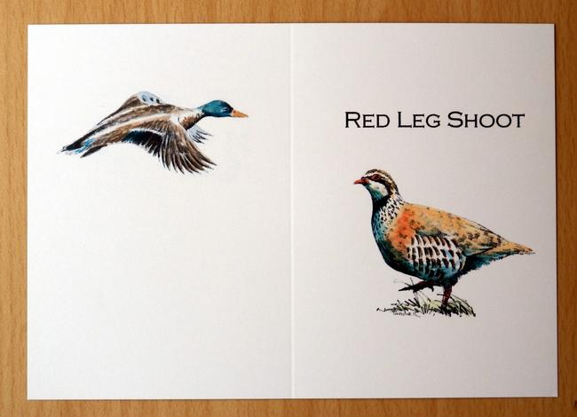 red leg shoot card coloured