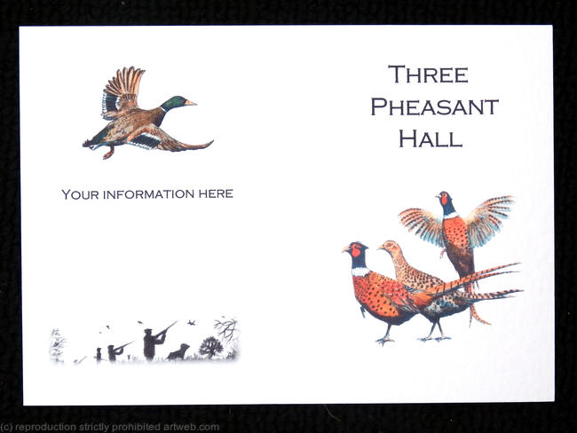 Three pheasant shoot card, possible layout