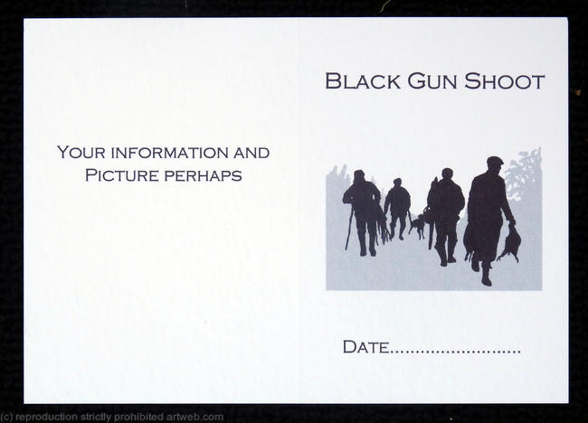 Black gun shoot possible layout and image for bespoke shoot cards