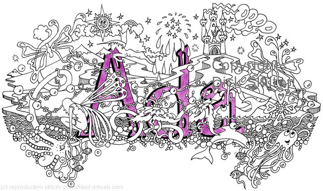 Ada girls name art design as a greeting card. Prints with mounts for a standard 10 by 12 frame also available on request, contact me for details.