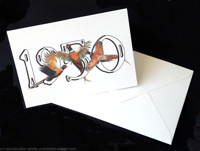 pheasant birthday card with year ( any year available, just ask)