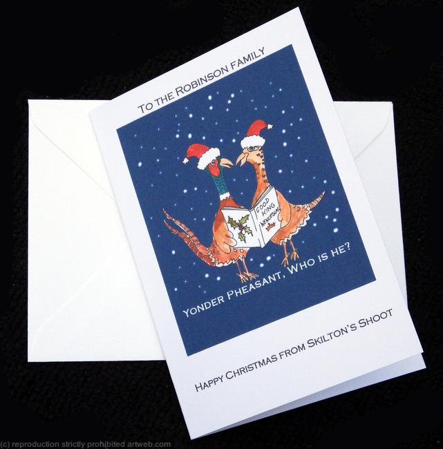 yonder pheasant who is he? Christmas card packs of 5