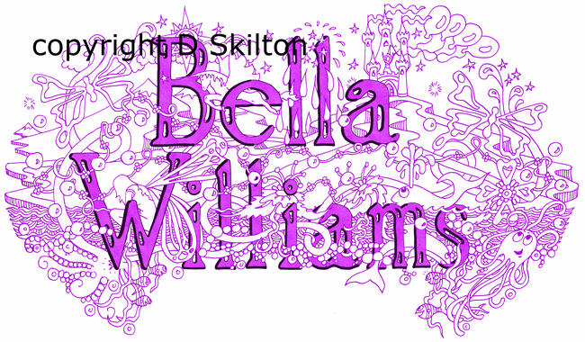 Example of a purple scan of fairy name and family name sold as a jpeg for you to copy as you wish