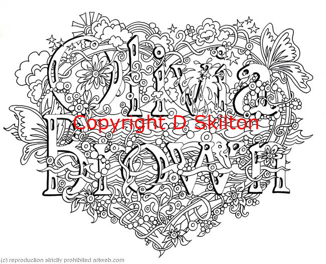 heart design with first name and family name example. Any names on this design sold as a jpeg or scan via email
