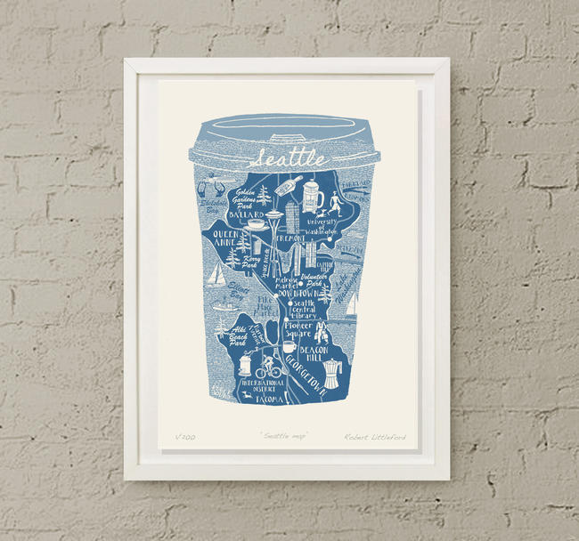 Seattle Coffee Cup Map