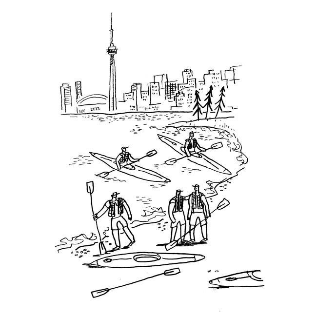 Kayaking around Toronto Islands