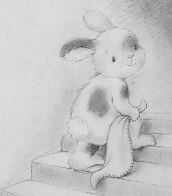 Baby bunny goes to bed (sketch for forthcoming book)