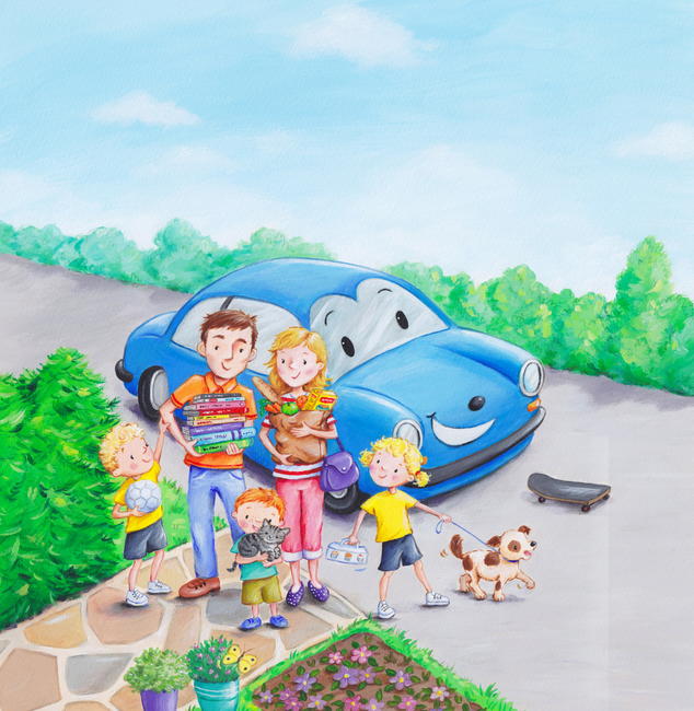 Family and car (from 'Let's Take The Car' / Devrian Innovations)