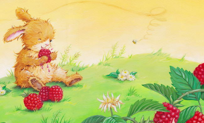 Messy baby bunny (edited image from 'Somebunny Loves You' / Guideposts Ideals)