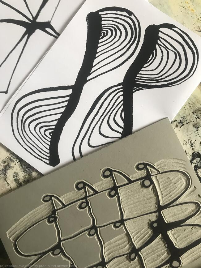 Making a lino print February 2025