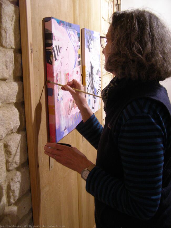 Finishing touches installing exhibition