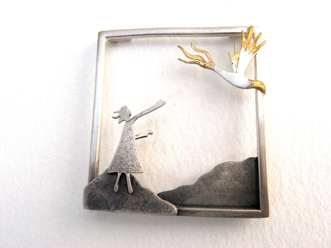 golden firebird brooch