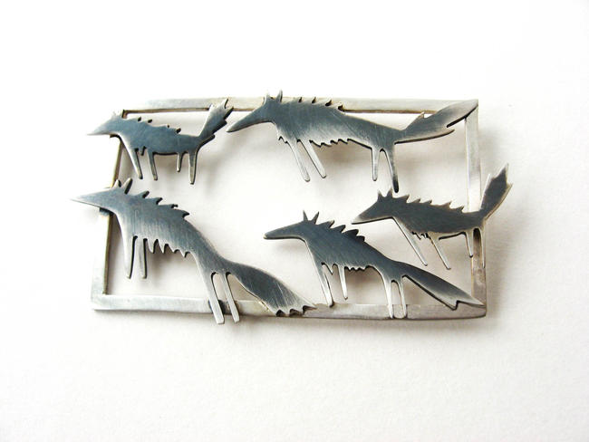 pack of wolves brooch