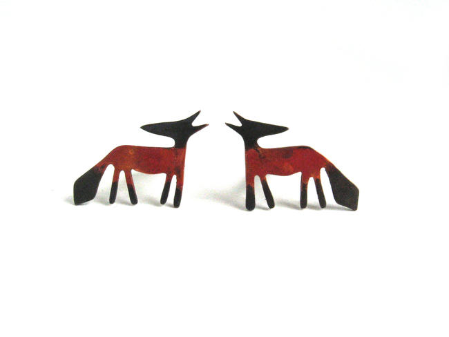copper fox cufflinks (facing backwards)