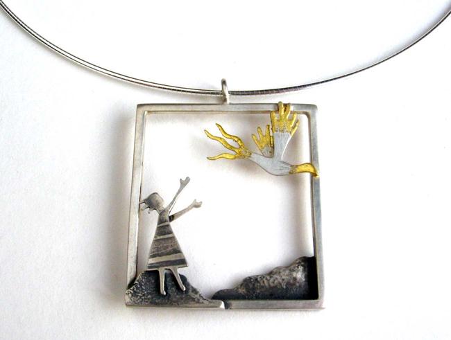 golden firebird pendant