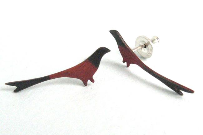 copper pheasant earrings (also available in silver)