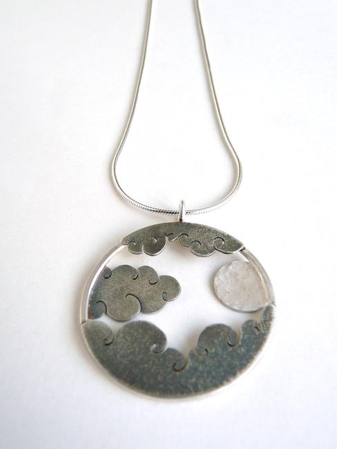 Moon and cloud pendant