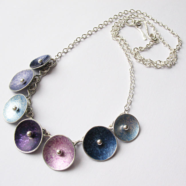 CD5 Seven concave disc chain necklace