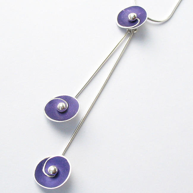 SP4 3 spiral disc pendant in purple