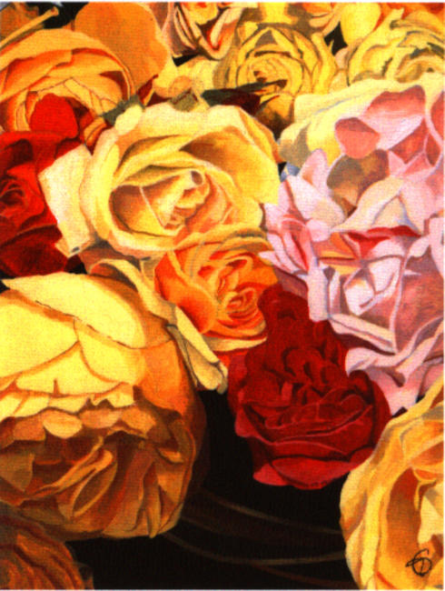 ROSES IN TRUG