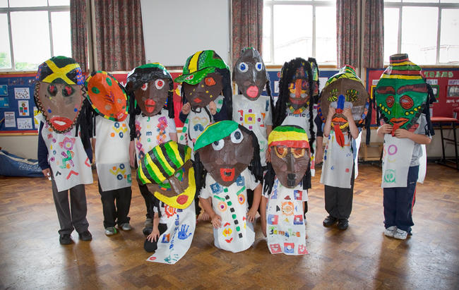 Jamaican Rudeboys bighead costumes
