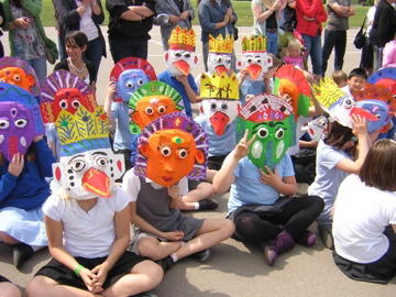 Nepali masks at Westfield Primary