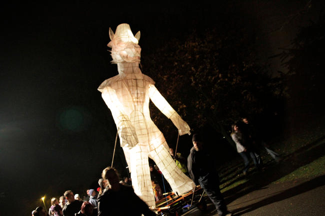 Giant Wolf lantern, Goole Bonfire 2011