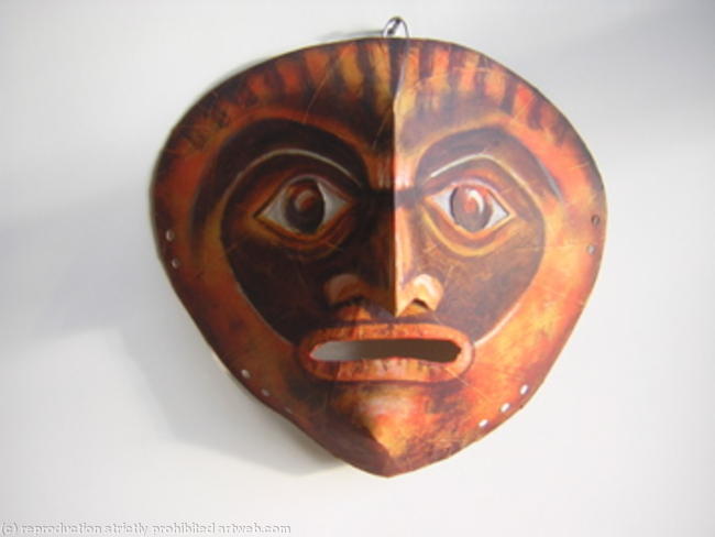 African sculpture style mask - shock face