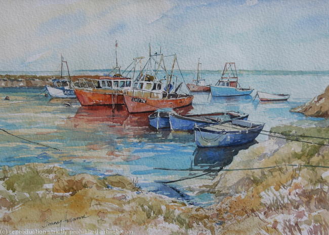 Fishing boats on the River Dee, Flintshire