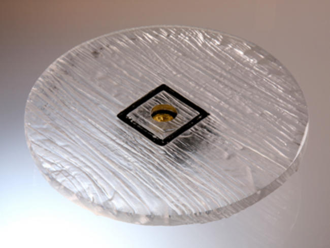Salver with black square base and gold insert