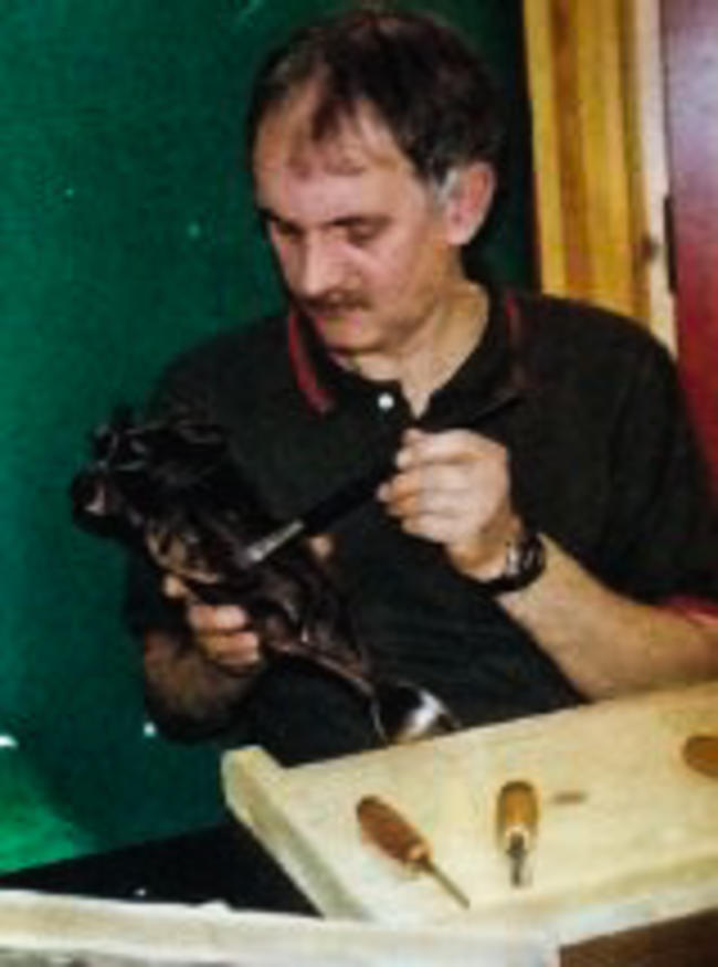 Introducing Alan Peterson, master love spoon carver. My leading assistant