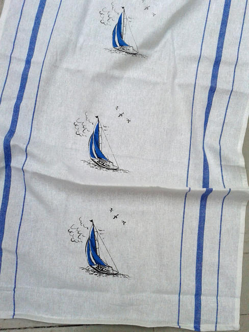 'Blue Sail' Tea Towel
