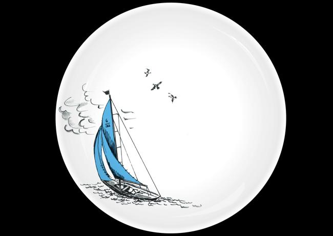 'Sail Away' Blue Sail Plate