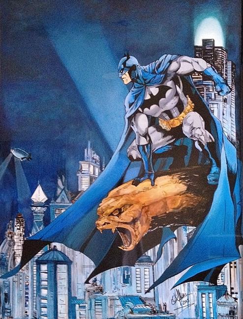 Batman Over Gotham City
