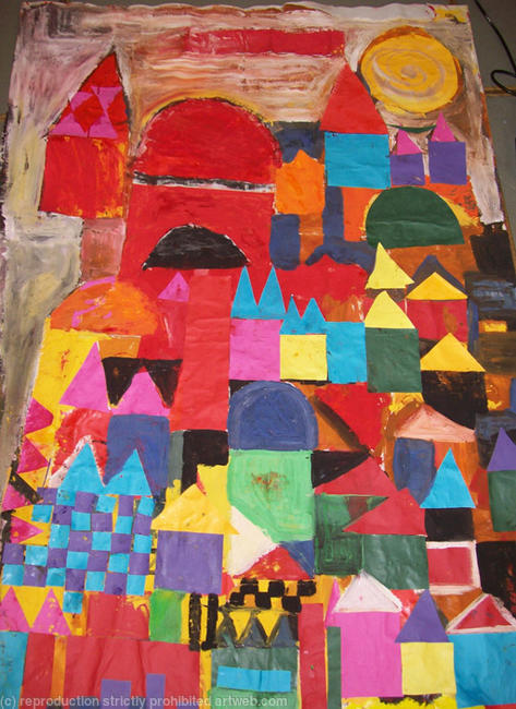 Paul Klee -day scene, Fazakerley Primary School Reception Class, Nov. 2009